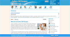 Desktop Screenshot of cutlershillsurgery.co.uk