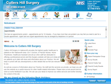 Tablet Screenshot of cutlershillsurgery.co.uk